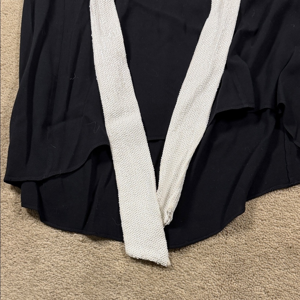 Rachel Zoe Black Blouse with White Trim - Picture 6 of 8